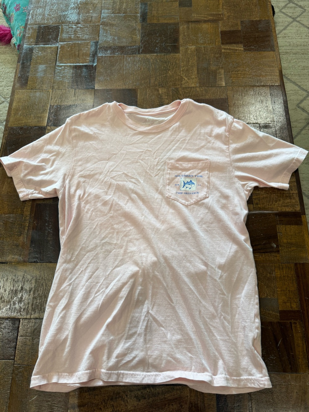 Southern Tide A&M Light Pink Short Sleeve Pocket Tee